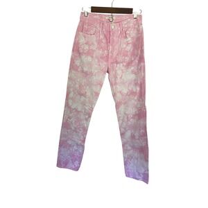 GRLFRND Pink Tie Dye High Rise‎ Denim Jeans Comfort Casual Trendy Size 24